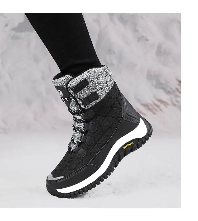 Bottes de neige imperméables à plateforme épaisse pour femmes, bottes de compétitivité, chaussures chaudes non ald, extérieur, décontracté, grande taille,-40 ℃, hiver