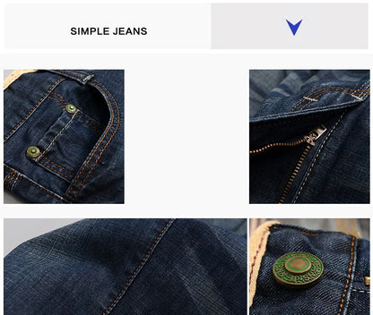 2025 nouveaux hommes Jean printemps automne droit pantalons à la mode décontracté Denim pantalon hommes classique mince Stretch Jean mode