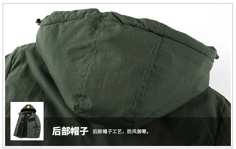 Parka Thermique Épaisse et Chaude pour Homme, Manteau Décontracté à Fermeture Éclair, avec Doublure Souriante, Coupe-Vent, Vêtement d'Extérieur, Hiver - DOGOMET DIGITAL PLUS