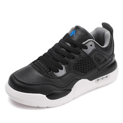 Baskets de basket-ball en cuir à lacets pour enfants, chaussures de skate plates décontractées, tennis pour enfants, qualité, mode, filles, garçons