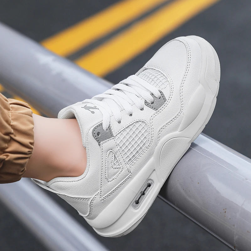 Baskets de basket-ball en cuir à lacets pour enfants, chaussures de skate plates décontractées, tennis pour enfants, qualité, mode, filles, garçons