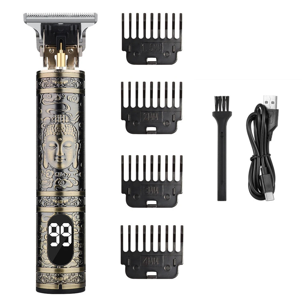 Kit de tondeuses à cheveux et tondeuses vintage professionnelles, ensemble de coupe de cheveux et de toilettage sans fil rechargeables pour hommes, tondeuse à barbe avec - DOGOMET DIGITAL PLUS