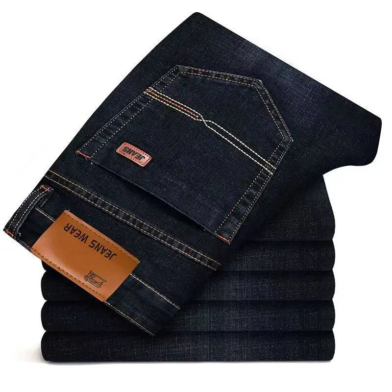 Hommes doux droit Denim pantalon 2025 automne classique affaires noir Biker jean salopette Masculino Pantalone Hombre Mannen Homme