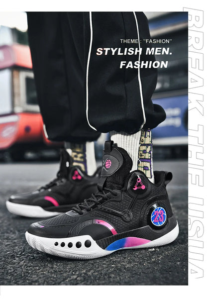 Nouvelles chaussures de basket-ball montantes chaussures de sport confortables et respirantes pour hommes et femmes athlètes d'entraînement chaussures d'étudiant décontractées