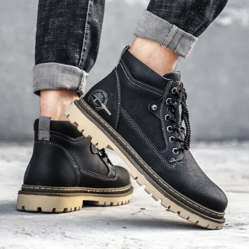 Hommes Super chaud bottes de neige hiver hommes bottines imperméable court extérieur baskets automne hommes moto zapatillas mâle - DOGOMET DIGITAL PLUS