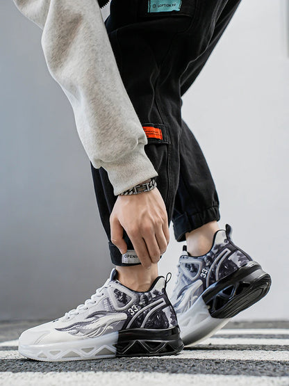 Chaussures de basket-ball à la mode et tendance pour hommes, avec une forte capacité de saut, chaussures de sport décontractées antidérapantes et résistantes à l'usure