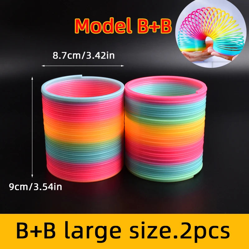 Rainbow Magic Springs Circle Toys Kids' Birthday Party Favors Friends Giveaway Small Gifts Pinata Fillers Flexible Funny Toy