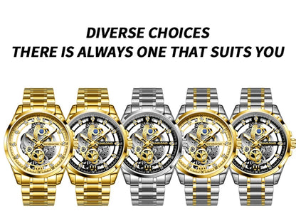 UTHAI-Montre à quartz en acier inoxydable pour homme, évider, étanche, métal, authentique, luxe, carillon, Shoous, V006, nouveau, 2024