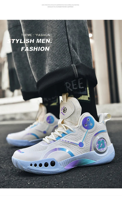 Nouvelles chaussures de basket-ball montantes chaussures de sport confortables et respirantes pour hommes et femmes athlètes d'entraînement chaussures d'étudiant décontractées