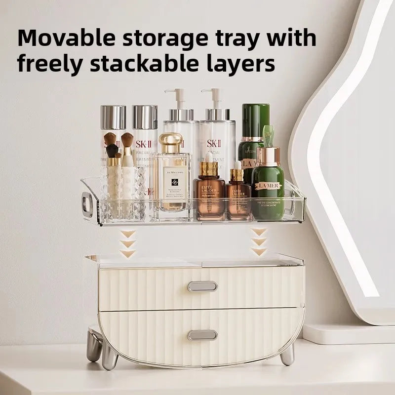 Internet celebrity cosmetics storage box, household box, desktop transparent dustproof cabinet, dressing table, skincare shelf