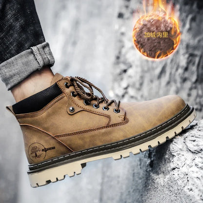Hommes Super chaud bottes de neige hiver hommes bottines imperméable court extérieur baskets automne hommes moto zapatillas mâle - DOGOMET DIGITAL PLUS