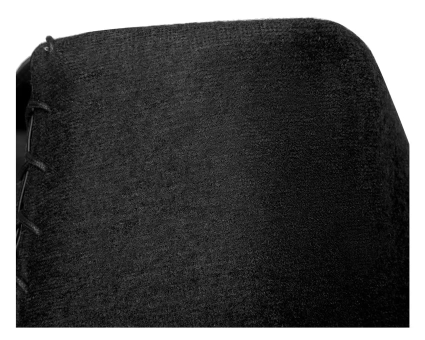 Bottes hautes britanniques pour femmes, blanc et noir, robe de soirée et de bureau, bout rond, talons bloc, fermeture éclair, longues bottes à plateforme d'équitation, hiver - DOGOMET DIGITAL PLUS