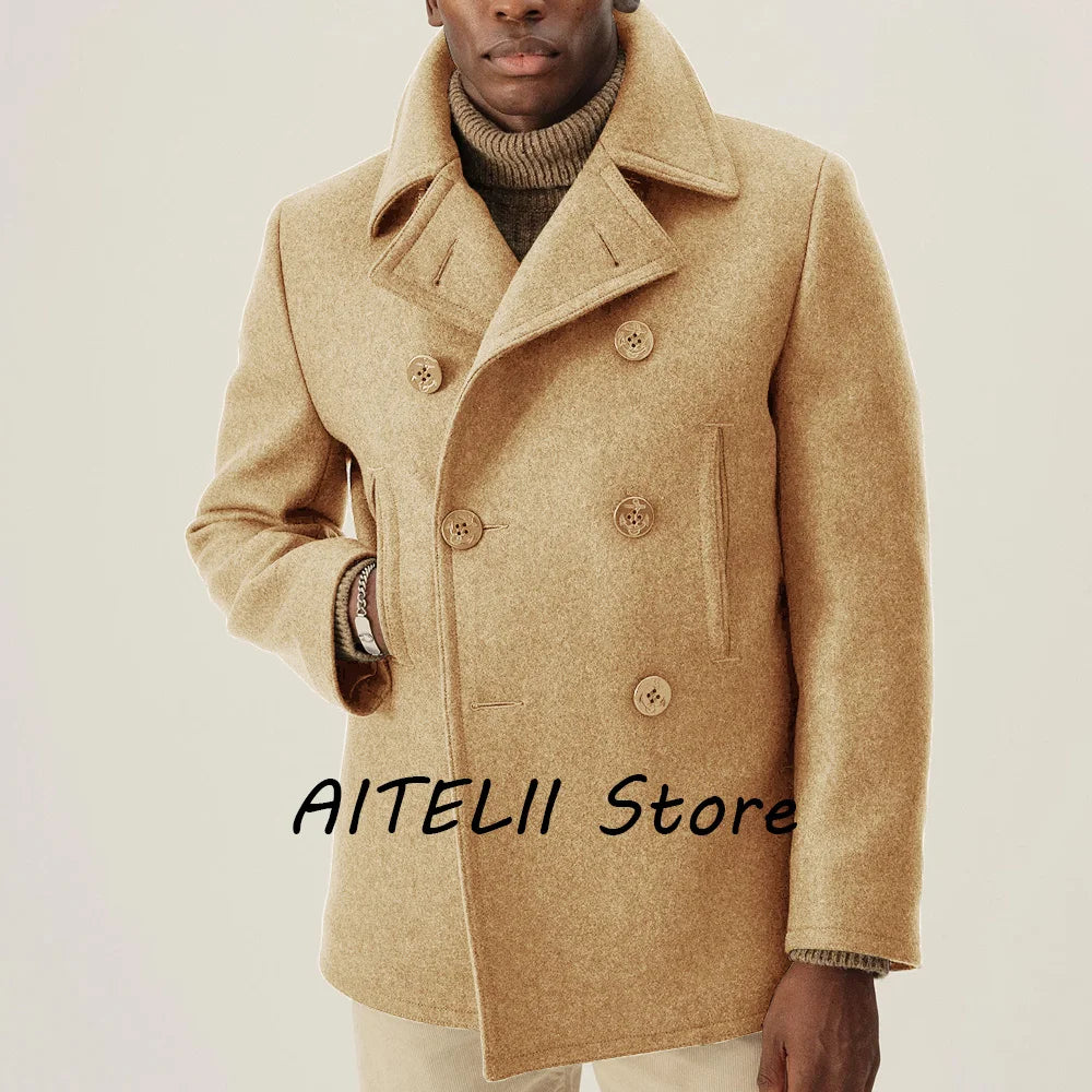 Manteau en laine élégant pour hommes, vestes pour hommes combinés, cachet masculin, haute qualité, hiver, luxe, nouveau