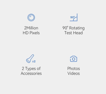 Caméra auriculaire visuelle, objectif 3.2mm, 1080P HD, contrôle de la bouche et du nez avec 4 lumières pour enfants et adultes, Support pour animaux de compagnie, prise de photos, connexion PC