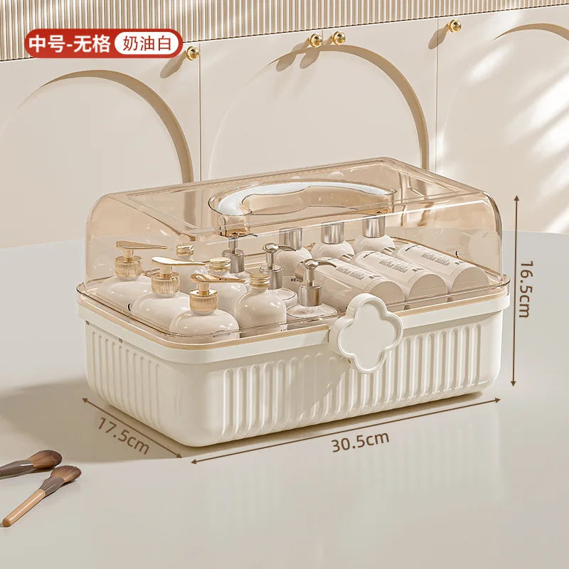 Cosmetics Storage Box, Desktop Dustproof, Large Capacity Organizer Box, Makeup Table, Skincare, Lipstick Shelf