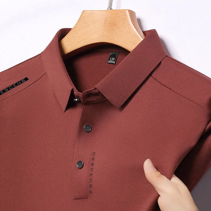 2025 New Men's Casual Fashion Printed Short Sleeve Polo Shirt Anti Wrinkle Breathable Comfortable Summer Versatile T-shirt