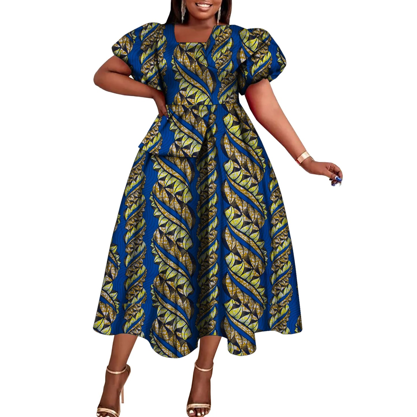 Robes africaines pour femmes mode Africain Femmel robes à manches courtes Dashiki vêtements de fête pour les femmes WY10485