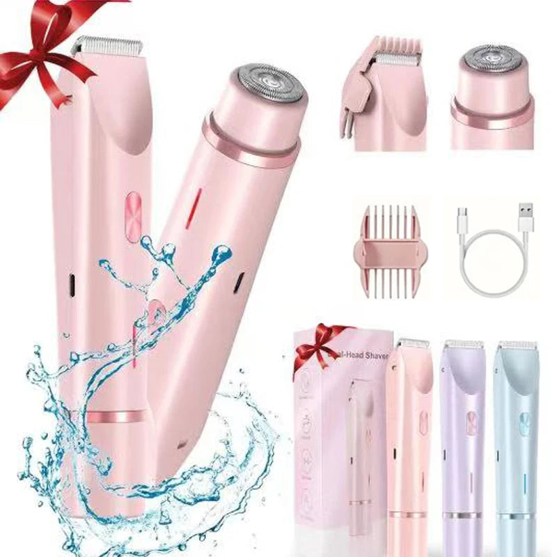 Rasoir électrique 2 en 1 à double tête pour femme, tondeuse à cheveux électrique pour femme, tondeuse électrique pour femme, cadeau idéal du nouvel an - DOGOMET DIGITAL PLUS