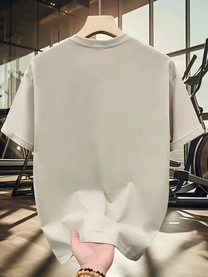 T-shirt à manches courtes et col rond pour hommes, 100% pur coton, à la mode, sport décontracté, ample, motif Calvin imprimé, été