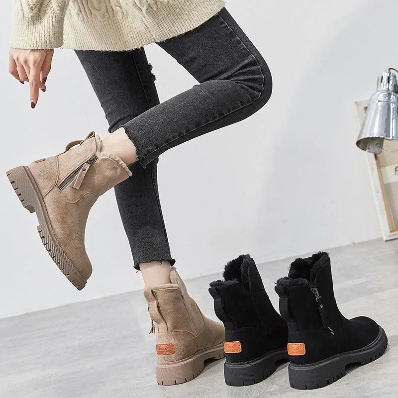 2025 hiver femmes bottes en peluche chaud bottes De neige mode haut coton bottes pour femmes gland fermeture éclair bottine Botas De Mujer - DOGOMET DIGITAL PLUS