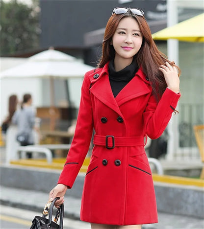 Manteau en laine pour femme, Long et chaud, mode coréenne, veste à Double boutonnage, vêtements d'extérieur, nouvelle collection hiver 2023