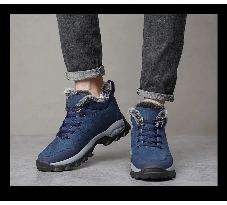 Hommes hiver bottes de neige avec fourrure baskets d'extérieur hommes chaussures 2023 nouveau mâle chaussures chaudes bottines pour hommes Botines Botas Hombre - DOGOMET DIGITAL PLUS