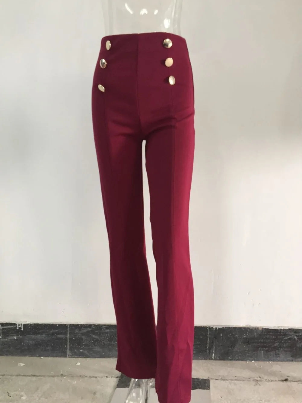 Pantalon audilong décontracté pour femme, chemises et chemisiers slim, pantalons sauvages, vêtements élégants, pantalons à jambe droite boutonnée, dame de bureau
