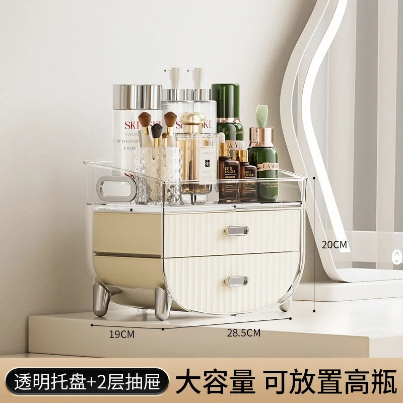 Internet celebrity cosmetics storage box, household box, desktop transparent dustproof cabinet, dressing table, skincare shelf