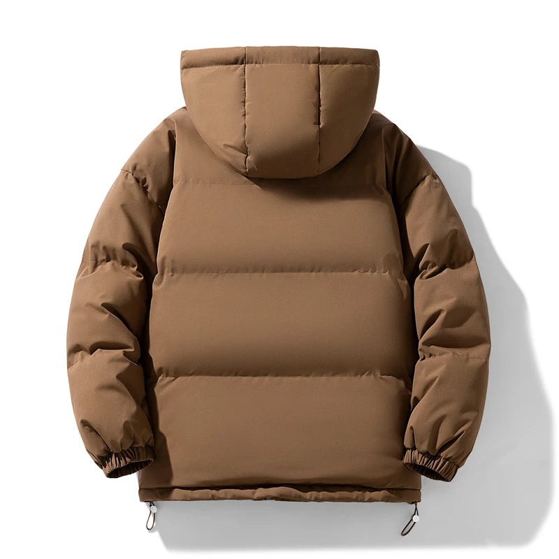 Veste d'hiver épaisse à capuche pour hommes, manteau rembourré chaud, Parka coupe ample et coupe-vent à la mode pour jeunes - DOGOMET DIGITAL PLUS