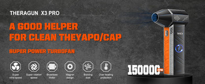 X3Pro Mini ventilateur Turbo Jet portatif, ventilateur d'air puissant 150000 tr/min, plumeau d'air comprimé pour sèche-linge de voiture/PC/maison