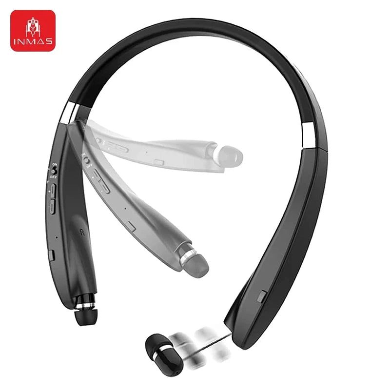 INMAS SX-991True Wireless Foldable Earbuds Bluetooth Neckband Headset Hifi Stereo Earphones Noise Cancelling Headphones With Mic - DOGOMET DIGITAL PLUS