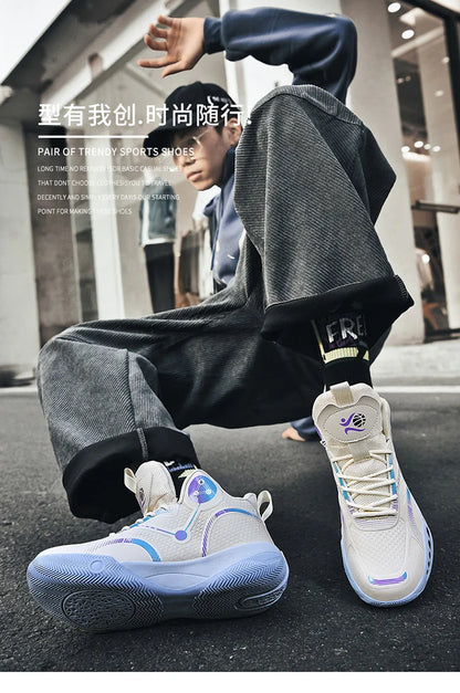 Nouvelles chaussures de basket-ball montantes chaussures de sport confortables et respirantes pour hommes et femmes athlètes d'entraînement chaussures d'étudiant décontractées