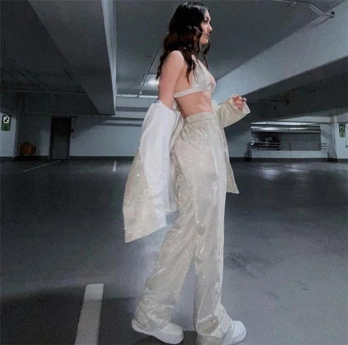 Women's Suiting  Pants Set Faionable Workwear Ensemble Spring  Collection 3% - 50% Conent Content