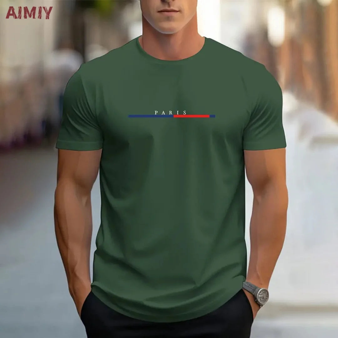 T-SHIRT À MANCHES COURTES ET COL ROND POUR HOMME