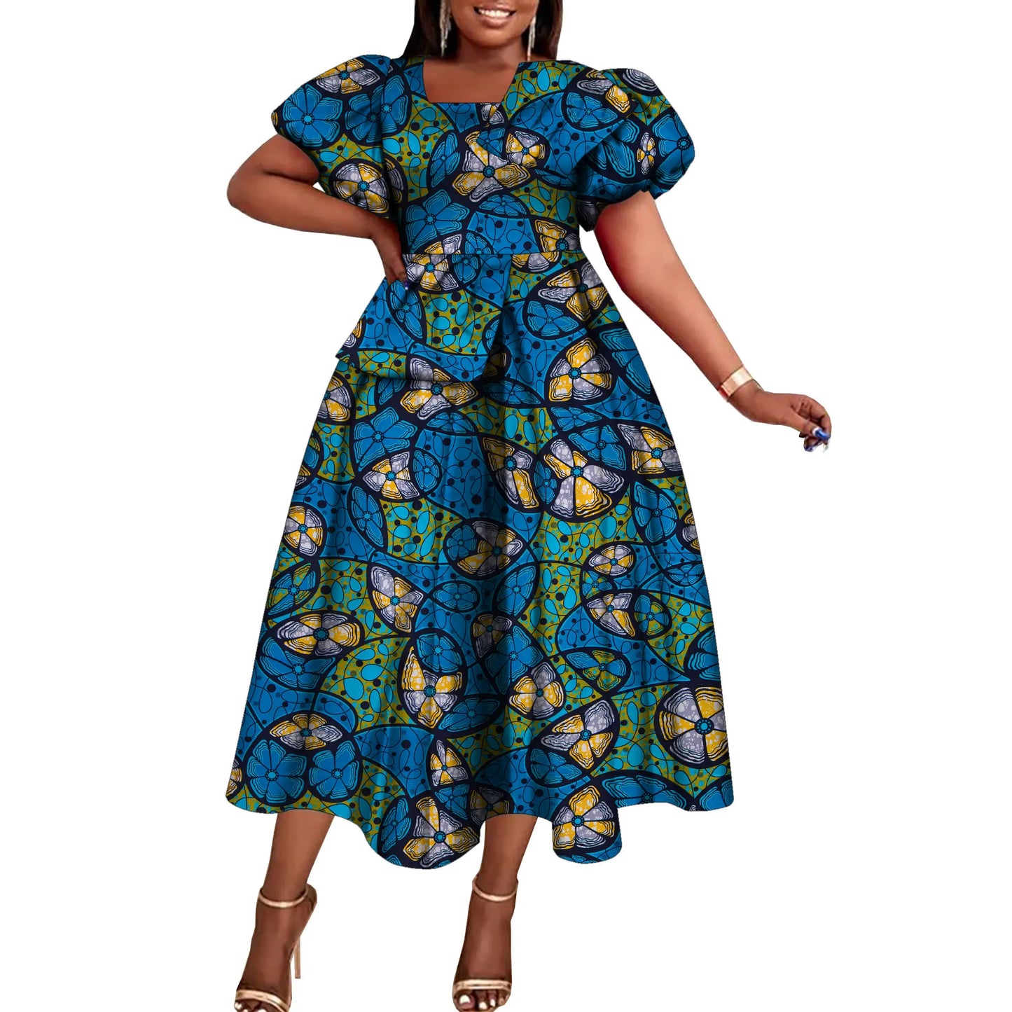 Robes africaines pour femmes mode Africain Femmel robes à manches courtes Dashiki vêtements de fête pour les femmes WY10485