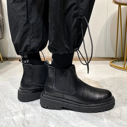 StephanBoots-Chaussures à plateforme noires pour hommes, Bottes de rinçage à la mode, Slip on, Nouveau, Automne, Hiver, 2022 - DOGOMET DIGITAL PLUS