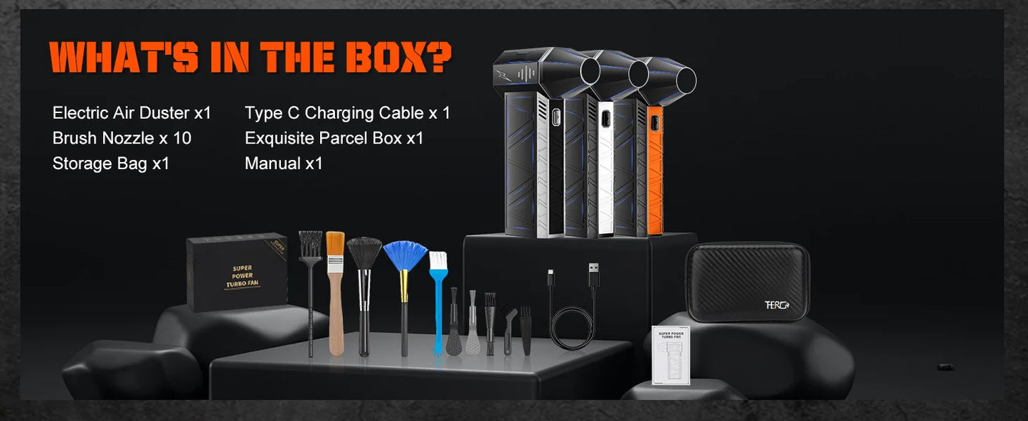 X3Pro Mini ventilateur Turbo Jet portatif, ventilateur d'air puissant 150000 tr/min, plumeau d'air comprimé pour sèche-linge de voiture/PC/maison