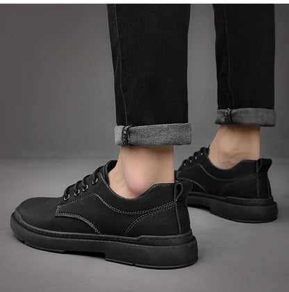 Printemps automne décontracté hommes rétro chaussures en Cuir 2023 mode Style britannique anti-dérapant Chaussure Homme Cuir marque de luxe concepteur