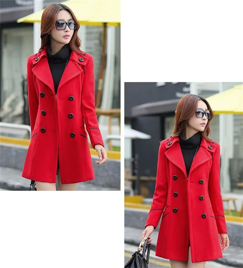 Manteau en laine pour femme, Long et chaud, mode coréenne, veste à Double boutonnage, vêtements d'extérieur, nouvelle collection hiver 2023