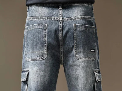 Jean pour hommes pantalon de cowboy droit avec poches pantalon Cargo esthétique régulière nouveau en empilé mode coréenne tendance 2025