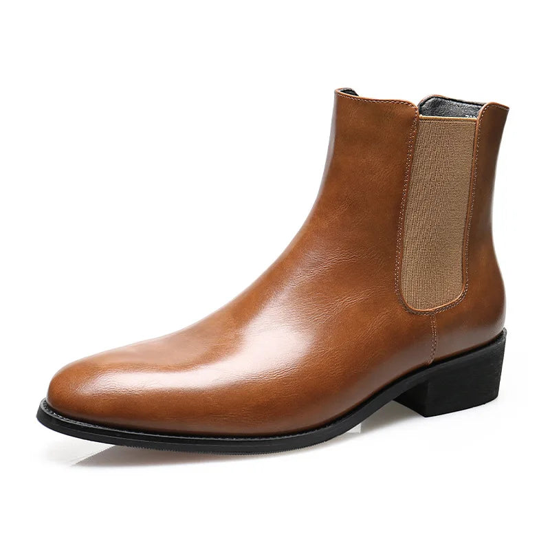 StephanBoots-Bottes courtes en cuir pour hommes, bottes de rinçage, chaussures décontractées montantes