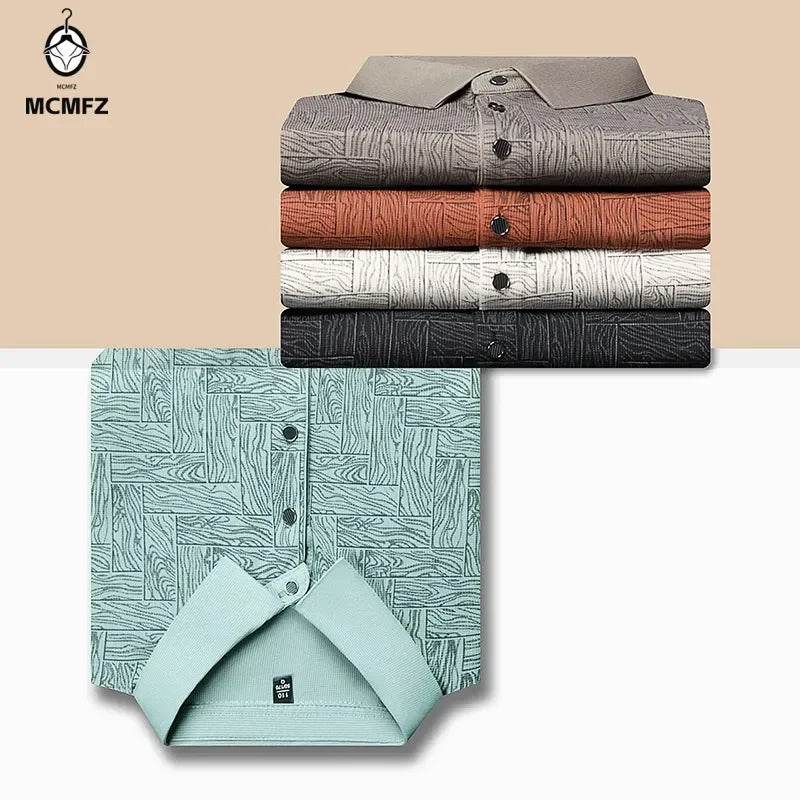 2024 Summer New Men's Business Print Short Sleeved POLO Shirt Comfortable and Cool Casual Fashion T-shirt