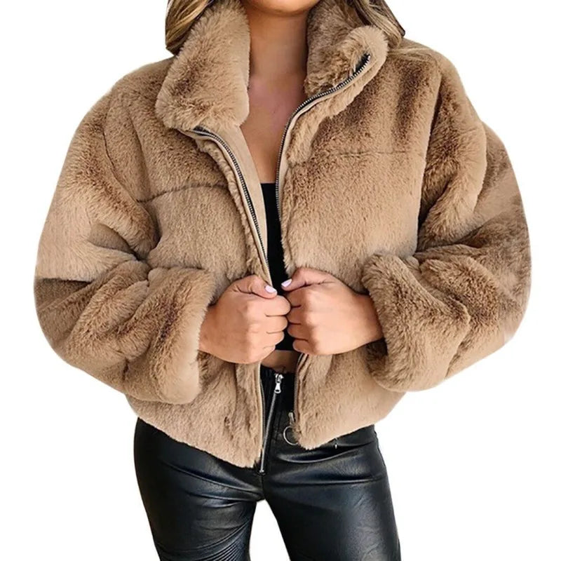 Automne hiver manteau pour femmes 2025 nouveau élégant ours en peluche chaud épaissir polaire fausse fourrure manteaux veste femmes à manches longues vêtements d'extérieur - DOGOMET DIGITAL PLUS