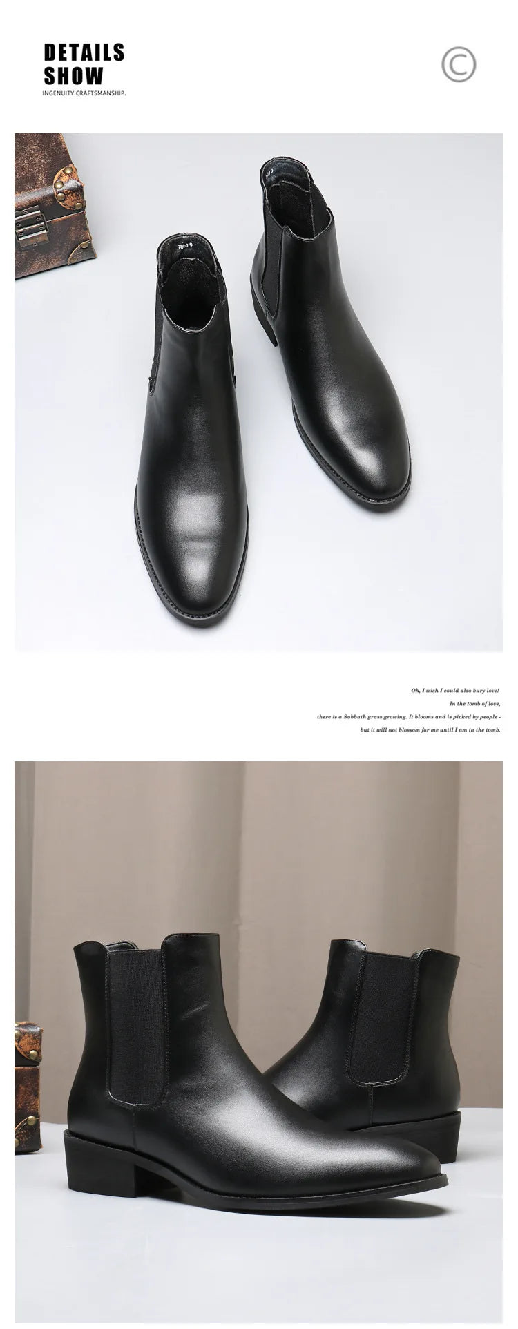 StephanBoots-Bottes courtes en cuir pour hommes, bottes de rinçage, chaussures décontractées montantes