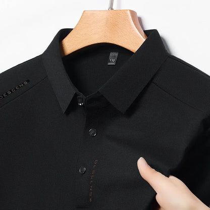 2025 New Men's Casual Fashion Printed Short Sleeve Polo Shirt Anti Wrinkle Breathable Comfortable Summer Versatile T-shirt