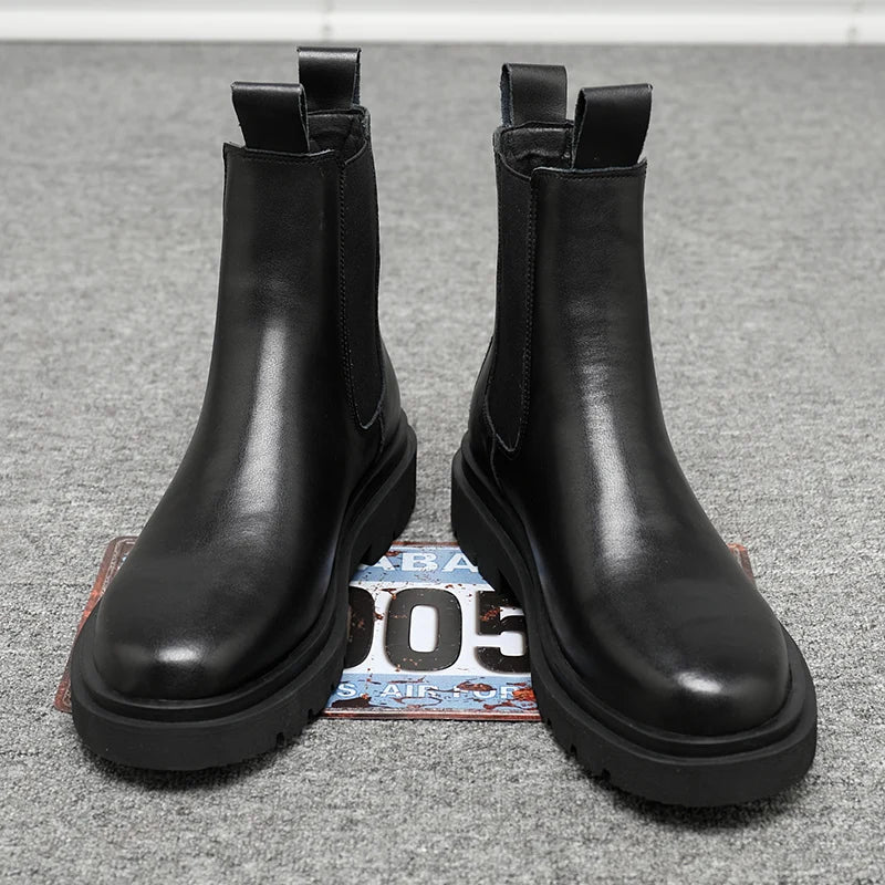 StephanBoots-Chaussures à plateforme noires pour hommes, Bottes de rinçage à la mode, Slip on, Nouveau, Automne, Hiver, 2022 - DOGOMET DIGITAL PLUS