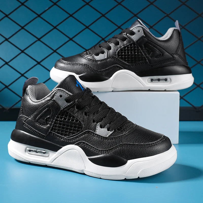 Baskets de basket-ball en cuir à lacets pour enfants, chaussures de skate plates décontractées, tennis pour enfants, qualité, mode, filles, garçons