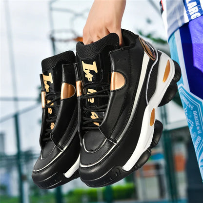 Chaussures de basket-ball pour hommes de haute qualité automne chaussures de sport en cuir plate-forme extérieure bottes de basket-ball professionnelles hommes chaussures d'entraînement