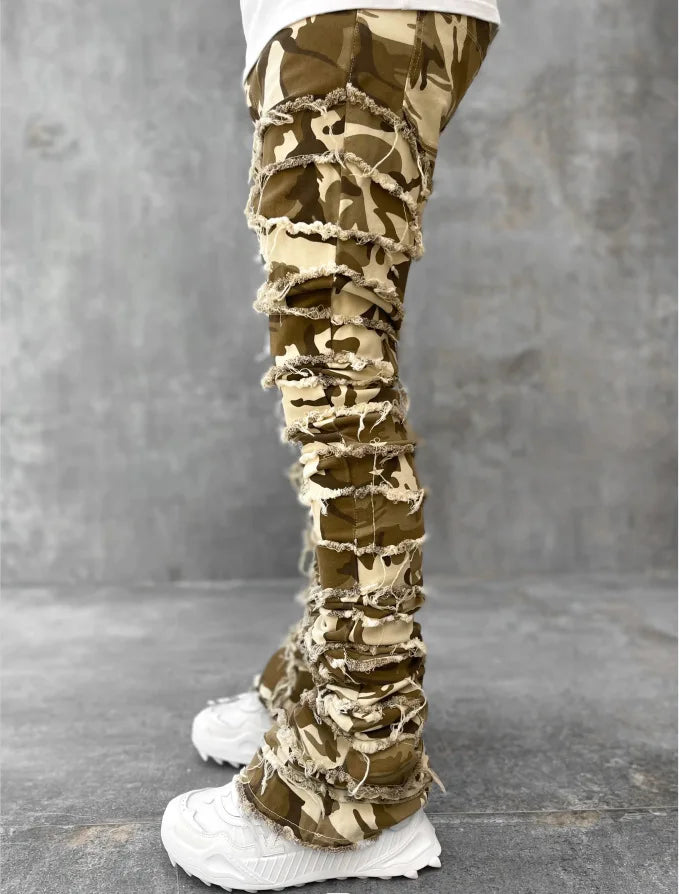 Kakan - New European and American Heavyweight Streetwise Stretch Patch Jeans for Men, High Street Straight Fit Long Jeans16-3001 - DOGOMET DIGITAL PLUS