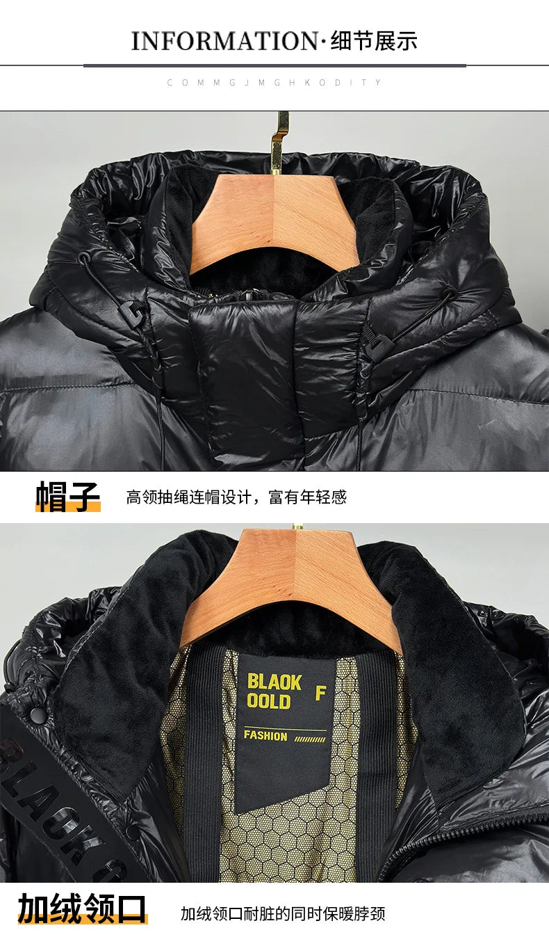 Doudoune d'hiver pour hommes, manteau thermique épais et imperméable de haute qualité, manteaux chauds à capuche courts de couleur unie pour Couple - DOGOMET DIGITAL PLUS